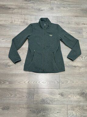 LL Bean Women Sweater Fleece Full Zip Jacket Dark Green Size Small Regular S